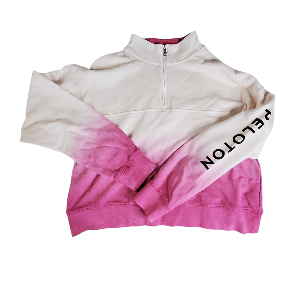 Peloton Ombre Half Zip Large Pink Pullover Sweatshirt #224 - Picture 2 of 7
